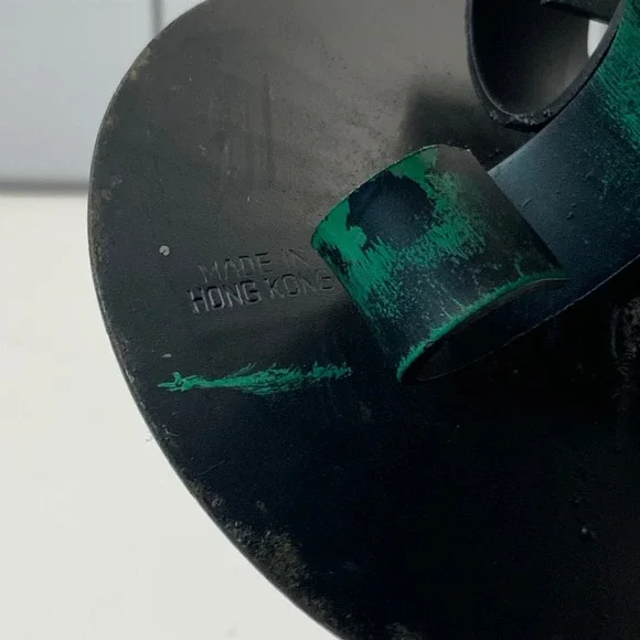 Vintage Green Verdigris Wrought Iron Pillar Candle Holder Scroll Base Hong Kong - Picture 7 of 7